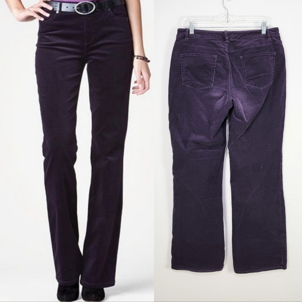 Coldwater Creek Purple Straight Leg Corduroy Pants